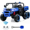thumbnail image 1 of BKIRNP 24V 2 Seater Kids Ride on Car Truck,Ride on UTV W/,24 Volt Ride on Toys W/ Dump Bed/Shovel, LED Light, Music, Remote Control,6 Wheels Ride On Toys for Boys Girls Blue, 1 of 7