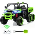 thumbnail image 1 of BKIRNP 24V 2 Seater Kids Ride on Car Truck,Ride on UTV W/,24 Volt Ride on Toys W/ Dump Bed/Shovel, LED Light, Music, Remote Control,6 Wheels Ride On Toys for Boys Girls Green, 1 of 7