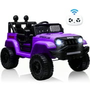 BKIRNP Kids Electric Car Ride on Cars 12V Powered 4-Wheel Battery Car 3mph w/Remote Control MP3 LED Bluetooth Music for Kids 2+