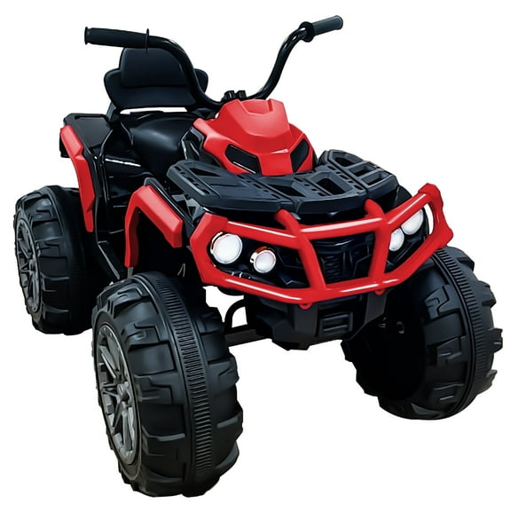 BKIRNP 24V Kids Ride-On ATV Off-Road Quad Car 5mph Electric Car with 2 Speeds and Bluetooth Music,Red