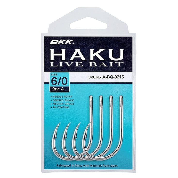 BKK Hooks A-BQ-0214 Haku Livebait Size 5/0 4 Pack - Walmart.com