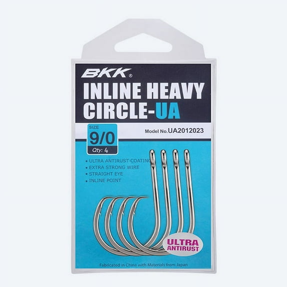 BKK Hooks Inline Heavy Circle-UA Size 7/0# 5 Pack