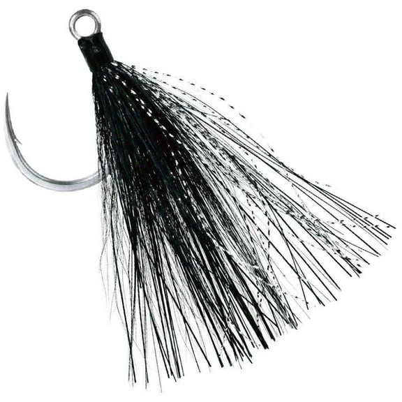 BKK Hooks - Lone Diablo Bt - Black Bucktail, Bight Tin, Size 7/0