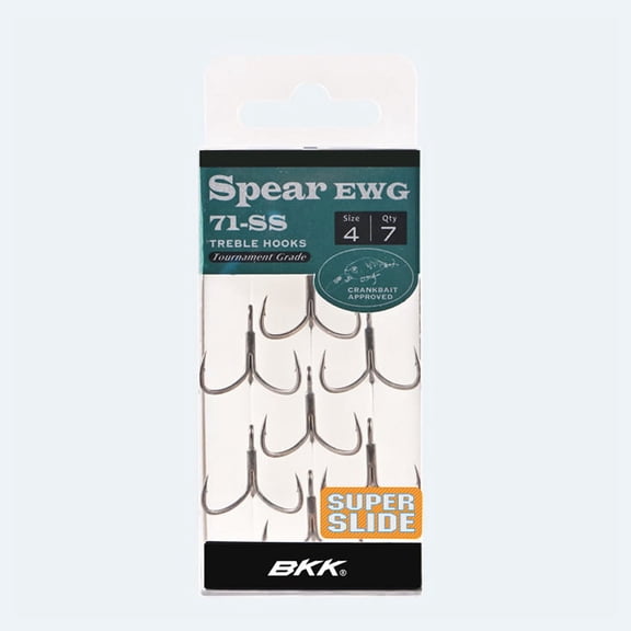 BKK TACKLE SPEAR EWG 71-SS TREBLE HOOKS - #2 to #8