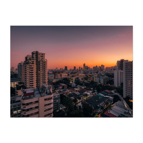 BKK Sunrise 01 - Bangkok Thailand Photography Unframed Wall Art Print 16 x 20 inches
