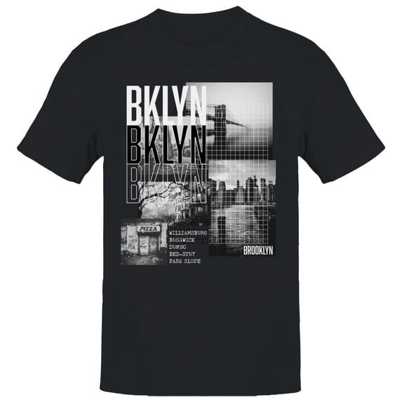 BKLYN Brooklyn Urban Cityscape Men's Black T-shirt