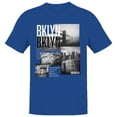 thumbnail image 1 of BKLYN Brooklyn Urban Cityscape Men's Royal Blue T-shirt, 1 of 3
