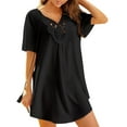 thumbnail image 1 of BKQCNKM Bathing Suit Cover Ups For Women Swimsuit Coverup For Women Cover Ups For Swimwear Women Swim Cover Up For Women Swim Dress Tankini Bathing Suits For Women Black 4XL, 1 of 4
