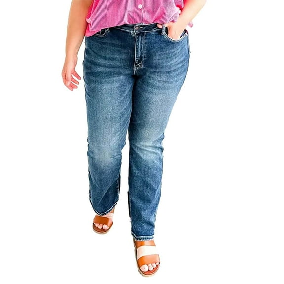BKQCNKM Bootcut Jeans for Women, Bootcut Jeans for Women, Stretchy Jeans for Women, Slimming Jeans Long Pants, Long Jeans for Women Tall, Dark Blue L