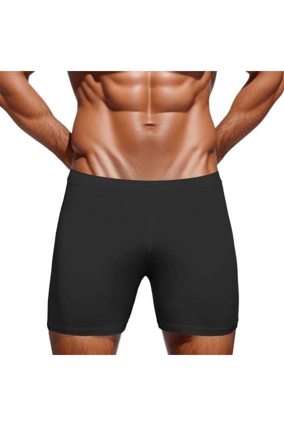 Boxers for Men Mens Boxer Briefs Mens Briefs Mid Rise Sport Boxers Boxer Shorts Breathable Solid Color Mens Boxers Black L