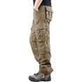 thumbnail image 1 of BKQCNKM Cargo Pants For Men Sweatpants For Men Multi Pocket Cargo Pants Men'sCasual Pants Outdoor Wear Plus Size Loose Straight Leg 8 Bag Pants Hiking Pants Men Brown 40, 1 of 7