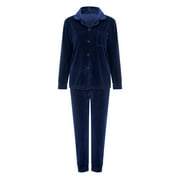 BKQCNKM Christmas Pajamas for Women Pj Sets for Woman Family Soild Blue Velvet Pajamas for Adults Kids Holiday Home Family Sleepwear Set （for Mom） Womens Christmas Pajamas B M(Mom)
