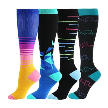BKQCNKM Compression Socks Men Mens Compression Socks Compression Socks Thigh High Socks Kalf Pairs 4 Brede Unisex Compressie Sports Compression Stockings, Multi-color S