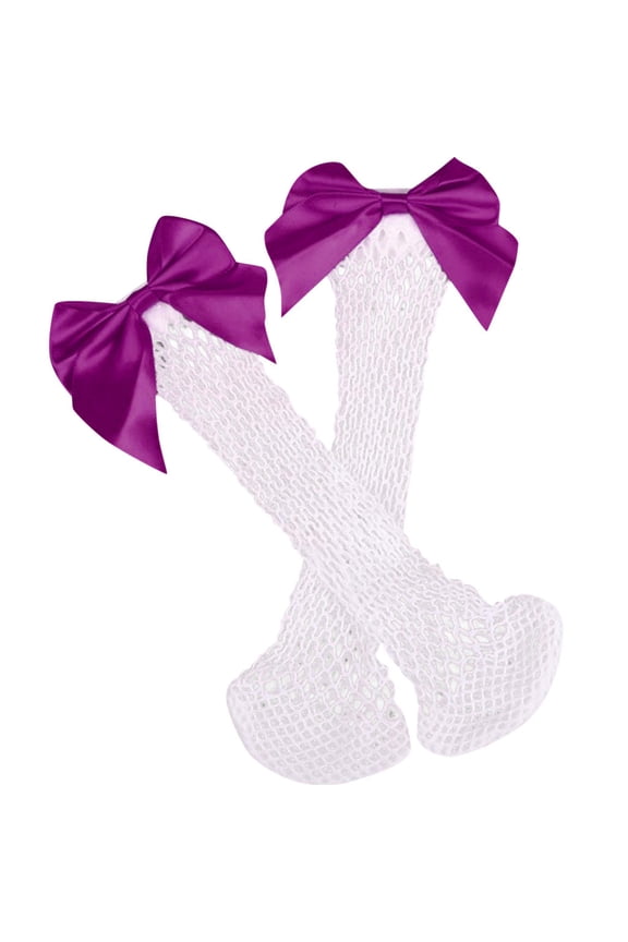 Compression Socks for Women Knee High Socks for Women Ruffle Ankle High Socks Mesh Lace Fish Net Short Socks Compression Socks for Women Plus Size, Purple One Size