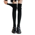 thumbnail image 1 of BKQCNKM Compression Socks for Women Knee High Socks for Women Solid Knitted Cotton Stocking Thigh Long Warmers Knee Socks Over Extra Socks Compression Socks for Women Plus Size, Black One Size, 1 of 5