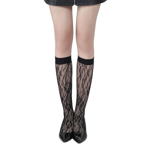 BKQCNKM Compression Socks for Women Knee High Socks for Women Womens Black Socks Lace Hollow Out Mesh Socks Compression Socks for Women Plus Size, D One Size