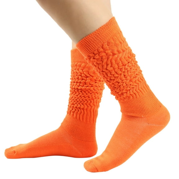BKQCNKM Compression Socks for Women Knee High Socks for Women Womens Long Socks Heap Socks Thigh High Socks Over the Knee Socks Festival Compression Socks for Women Plus Size, Orange One Size