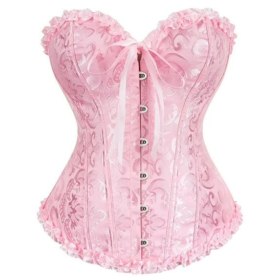 BKQCNKM Corset Tops for Women, Boned Corset, Renaissance Corset, Lace Off Shoulder Corset Bustier Boned Overbust Corset, Corset Goth, Red 1 XL