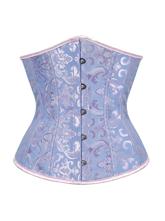 Corset Tops for Women, Boned Corset, Renaissance Corset, Underwear Corsets Boned Shapeware, Underbust Corset, Blue 6XL