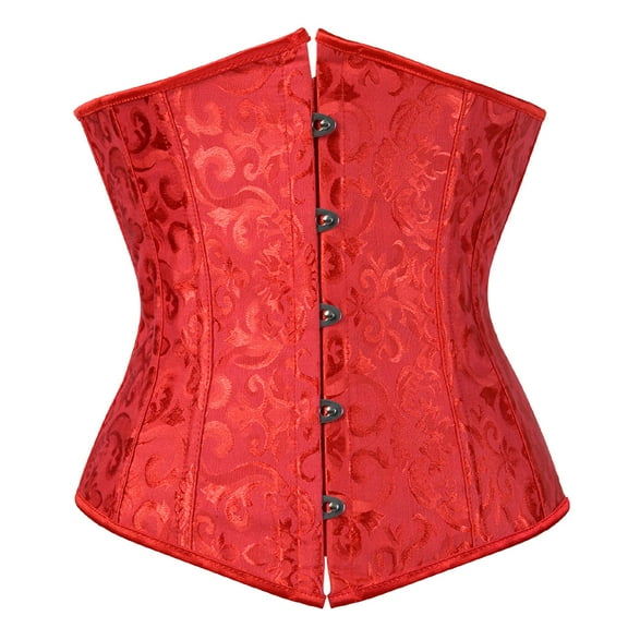 BKQCNKM Corset Tops for Women, Boned Corset, Renaissance Corset, Underwear Corsets Boned Shapeware, Underbust Corset, Red S