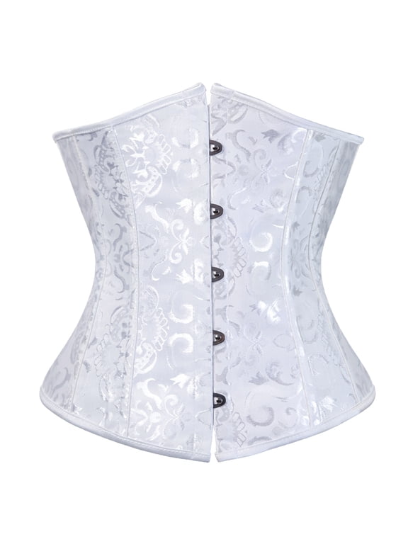 Corset Tops for Women, Boned Corset, Renaissance Corset, Underwear Corsets Boned Shapeware, Underbust Corset, White L