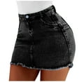 BKQCNKM Denim Skirt Skirts for Women Mini Skirt Wash Female Short