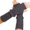 thumbnail image 1 of BKQCNKM Fingerless Gloves for Women Fingerless Gloves Winter Warm and Fashionable Solid Color Knitted Fingerless Gloves for Men and Women Gloves for Cold Weather, Dark Gray One Size, 1 of 3