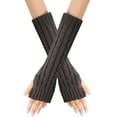 thumbnail image 1 of BKQCNKM Fingerless Gloves for Women Fingerless Gloves Knitted Fingerless Gloves with Thumb Hole Unisex Warm Gloves for Cold Weather, B one size, 1 of 3