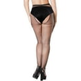 thumbnail image 1 of BKQCNKM Fishnet Stockings Thigh High Stockings for Women Compression Stockings for Women's Solid Color Hollow Out Fun Fish Net Stocking for Women, Black B, 1 of 4