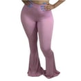 thumbnail image 1 of BKQCNKM Flare Leggings Flare Leggings for Women's Fashion Ladies Casual Solid Slim Colour Tight Flared Pants Trousers Bell Bottom Jeans for Women Purple 5XL, 1 of 3