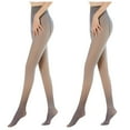 thumbnail image 1 of BKQCNKM Fleece Lined Tights for Women Stockings for Women Thigh High Stockings 2pc Flesh Skin Elastic Medium Plus Penetrating Socks Ladies Velvet Fleece Lined Tights Women, Gray One size, 1 of 7