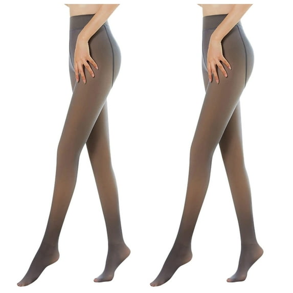 BKQCNKM Fleece Lined Tights for Women Stockings for Women Thigh High Stockings 2pc Flesh Skin Elastic Medium Plus Penetrating Socks Ladies Velvet Fleece Lined Tights Women, Black One size