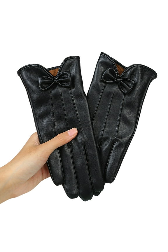 Gloves for Cold Weather Winter Gloves Fashion Lace Butterfly Embroidery Fleece Lined Gloves Womens Leather Driving Gloves Winter Gloves Women, Black One Size