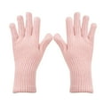 thumbnail image 1 of BKQCNKM Gloves for Cold Weather Winter Gloves Fashion Touchscreen Texting Gloves Outdoor Men Women Warm Knit Winter Mittens Gloves Solid Golves Winter Gloves Women, Pink One Size, 1 of 9