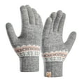 thumbnail image 1 of BKQCNKM Gloves for Cold Weather Winter Gloves Knit Gloves for Women Warm Winter Double Fleece Jacquard Screen Gloves Winter Gloves Women, Gray One Size, 1 of 4
