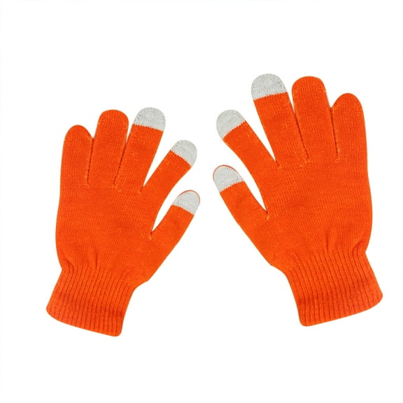 BKQCNKM Gloves for Cold Weather Winter Gloves Slip Solid Men's and Women's Show Knitted Gloves Wool Non Finger Gloves Cycling Color Gloves Winter Gloves Women, Orange One Size