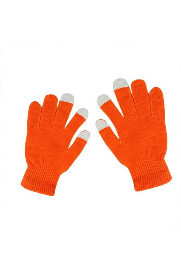Gloves for Cold Weather Winter Gloves Slip Solid Men's and Women's Show Knitted Gloves Wool Non Finger Gloves Cycling Color Gloves Winter Gloves Women, Orange One Size