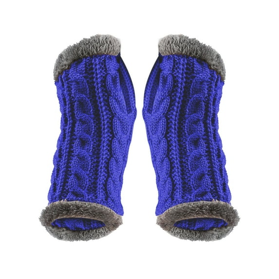 BKQCNKM Gloves for Cold Weather Winter Gloves Thickened Plush Gloves Autumn and Winter Warm Figure Sleeves Knitted Wool Gloves Winter Gloves Women, Sky Blue One Size