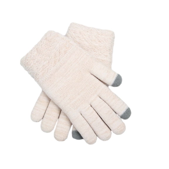 BKQCNKM Gloves for Cold Weather Winter Gloves Winter Warm and Fashionable Solid Color Knitted Full Finger Gloves for Men and Women Winter Gloves Women, White One Size