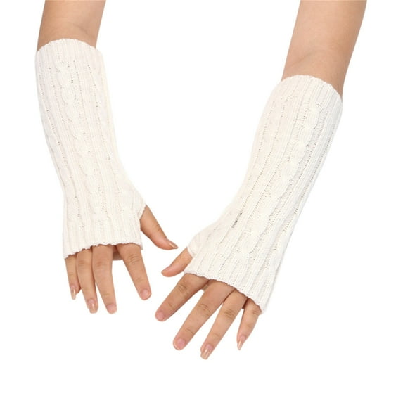 BKQCNKM Gloves for Cold Weather Winter Gloves Women Fashion Knitted Plush Windproof Warm Thickened Fingered Plus Gloves Winter Gloves Women, White One Size