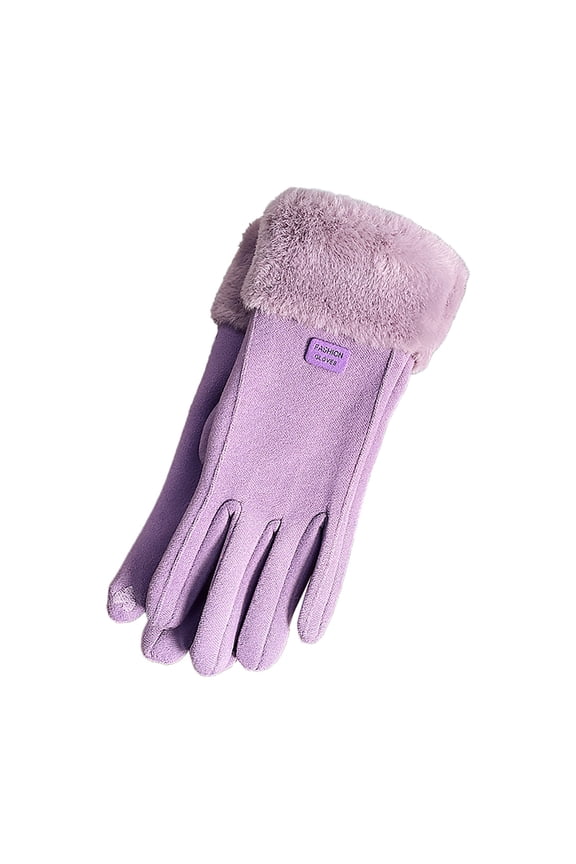 Gloves for Cold Weather Winter Gloves Women's Winter Warm Cycling Velvet Thickened Cold and Windproof Screen Gloves Winter Gloves Women, Purple One Size