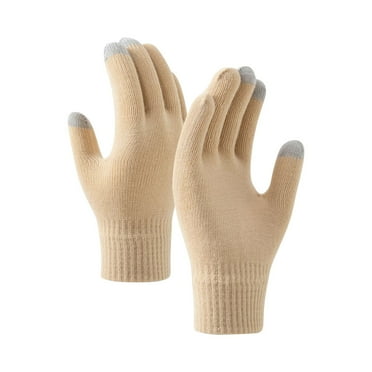 Clearance!BKQCNKM Ski Gloves for Cold Weather Men and Women's Fashionable Cycling and Skiing Fitness Warm Sports Knitted Wool Gloves Winter Gloves Beige One Size (2PC)