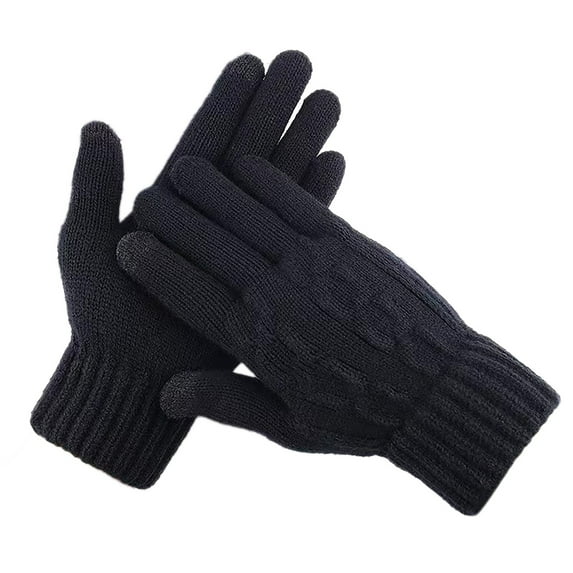 BKQCNKM Gloves for Cold Weather Winter Gloves Screen Gloves for Winter Thermals Plus Fleece Knit Cycling Gloves Winter Gloves Women, Black One Size