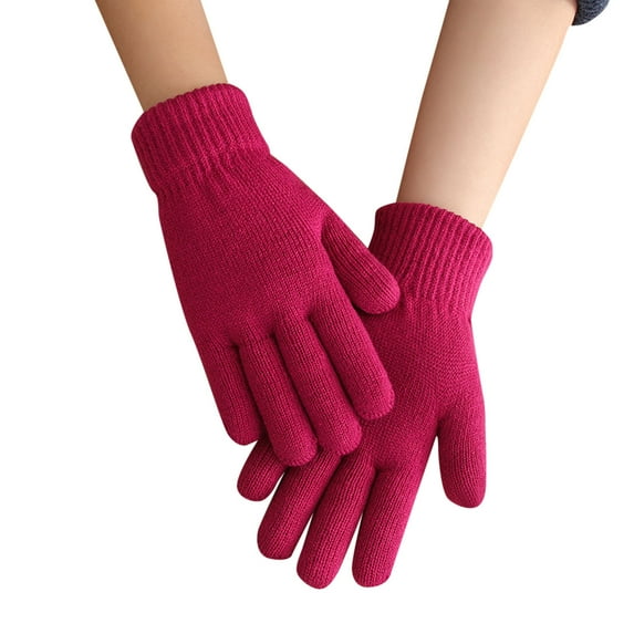 BKQCNKM Gloves for Cold Weather Winter Gloves Women Autumn and Winter Simple Fashion Double Thick Knitted Warm Gloves Winter Gloves Women, B One Size
