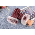 thumbnail image 1 of BKQCNKM Gloves for Cold Weather Winter Gloves Women Lady Black Leather Gloves Autumn Winter Warm Rabbit Mittens Winter Gloves Women, Red One Size, 1 of 3