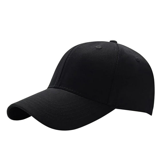 BKQCNKM Hats for Men, Mens Hats, Baseball Cap, Baseball Casual Summer Outdoors 1pc Color Solid Women's Cap Sports Men's Hat and Baseball Caps, Black One Size