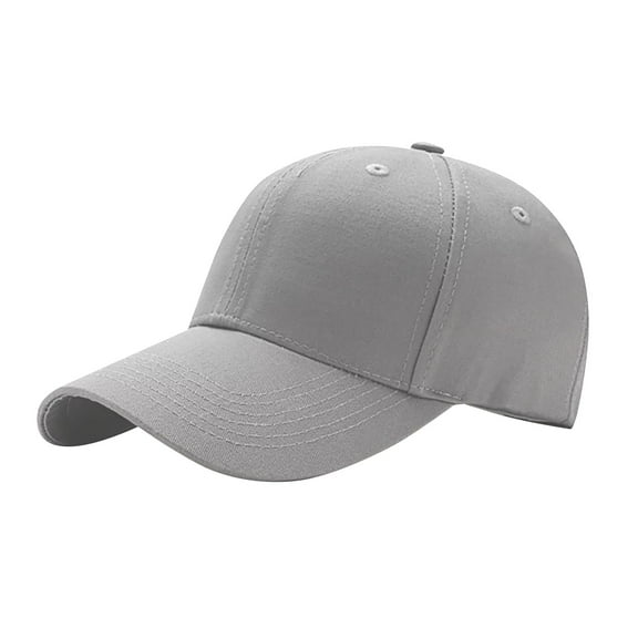 BKQCNKM Hats for Men, Mens Hats, Baseball Cap, Baseball Casual Summer Outdoors 1pc Color Solid Women's Cap Sports Men's Hat and Baseball Caps, Gray One Size