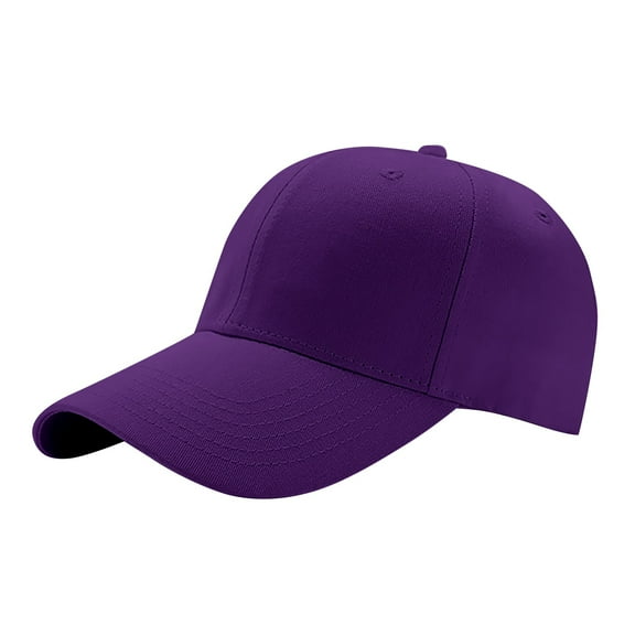 BKQCNKM Hats for Men, Mens Hats, Baseball Cap, Baseball Casual Summer Outdoors 1pc Color Solid Women's Cap Sports Men's Hat and Baseball Caps, Purple One Size