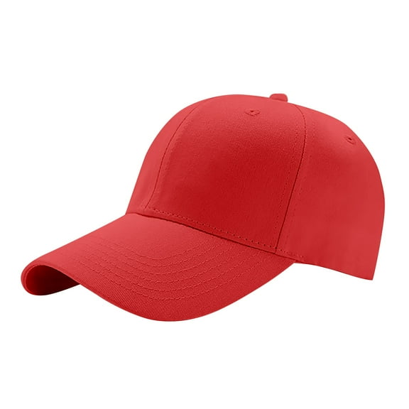 BKQCNKM Hats for Men, Mens Hats, Baseball Cap, Baseball Casual Summer Outdoors 1pc Color Solid Women's Cap Sports Men's Hat and Baseball Caps, Red One Size