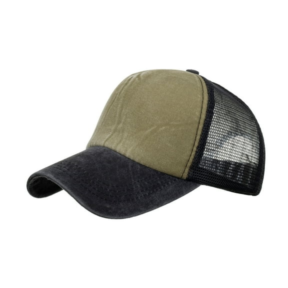 BKQCNKM Hats for Men, Mens Hats, Baseball Cap, Fashion Women Men Sport Hit Color Breathable Beach Baseball Cap Hip Hop Hat Sun Hat, Army Green One Size